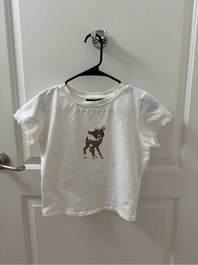 Motel Rocks Off White Deer Print Baby Tee